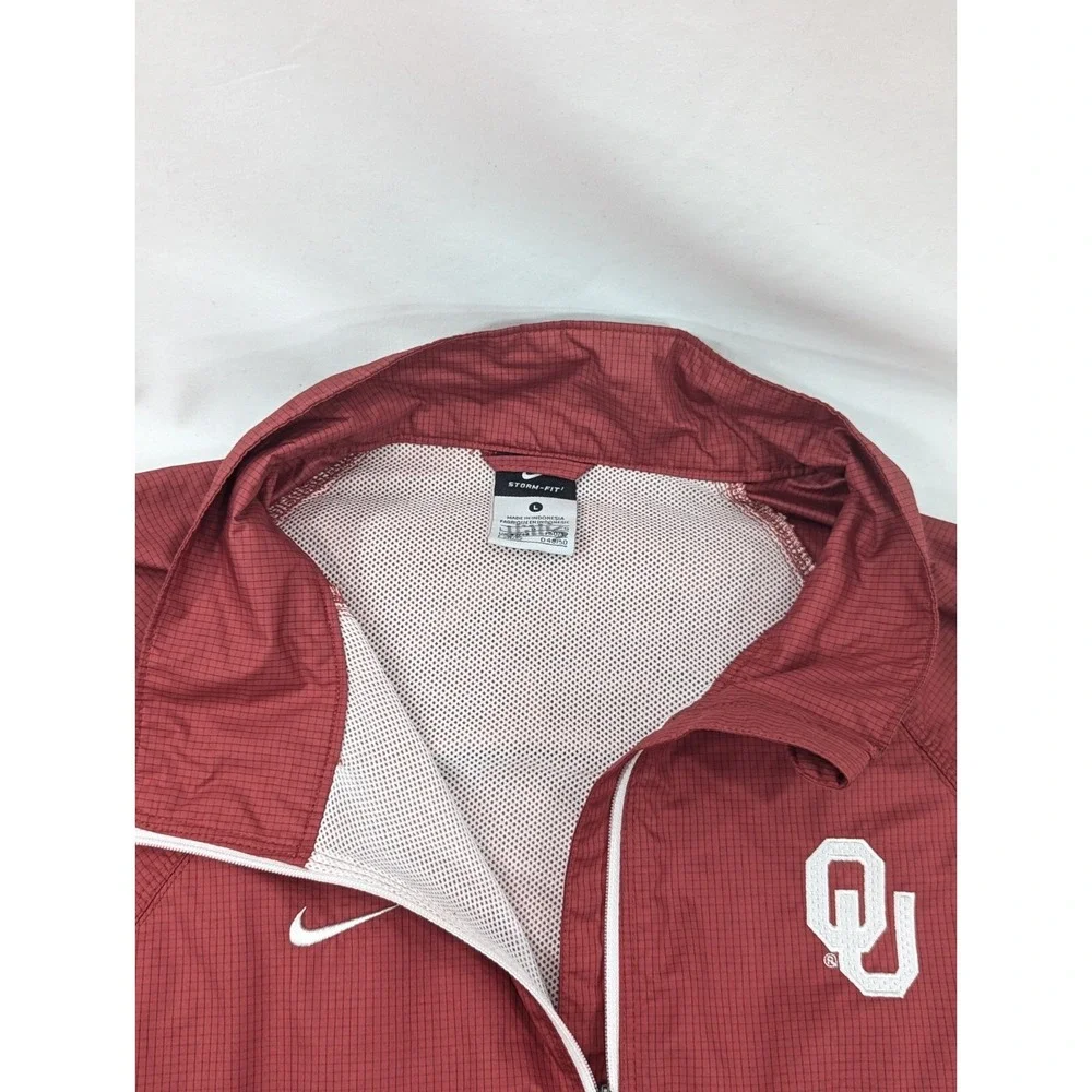 Oklahoma Sooners Football Nike Storm Fit Lightweight Quarter Zip Pullover  L EUC